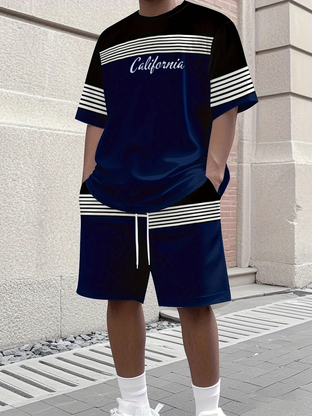 Men Sporty Tee Short Set