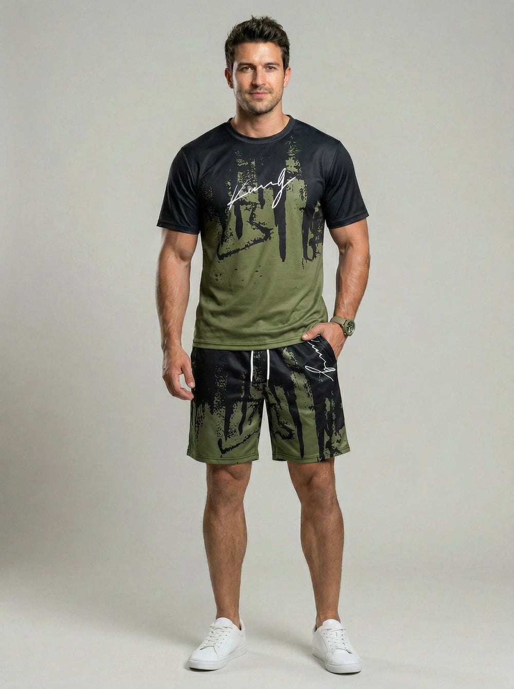 Neck Casual T Shirt Set