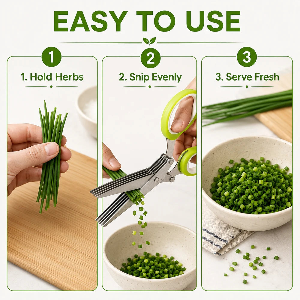 5-Blade Stainless Steel Herb Scissors