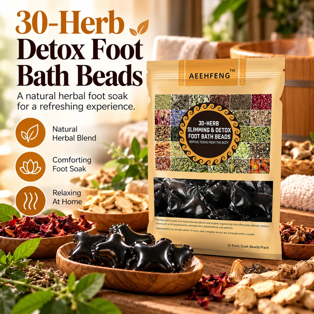 NatureGlow Herbal Foot Soak Beads – Warm Herbal Soak for Fresh Feet and Soft Skin