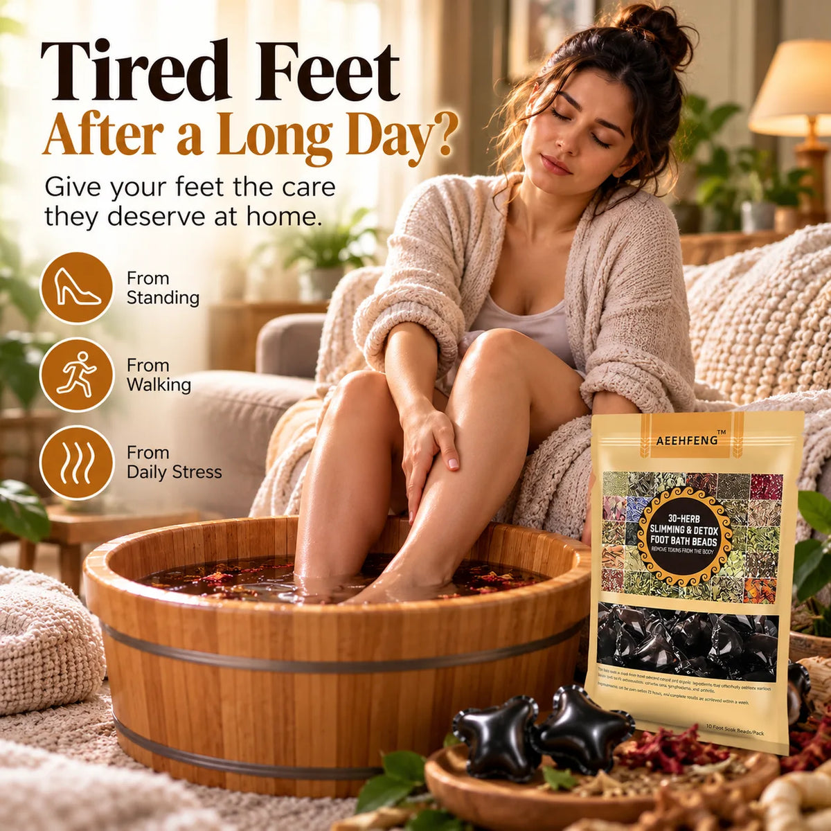 NatureGlow Herbal Foot Soak Beads – Warm Herbal Soak for Fresh Feet and Soft Skin