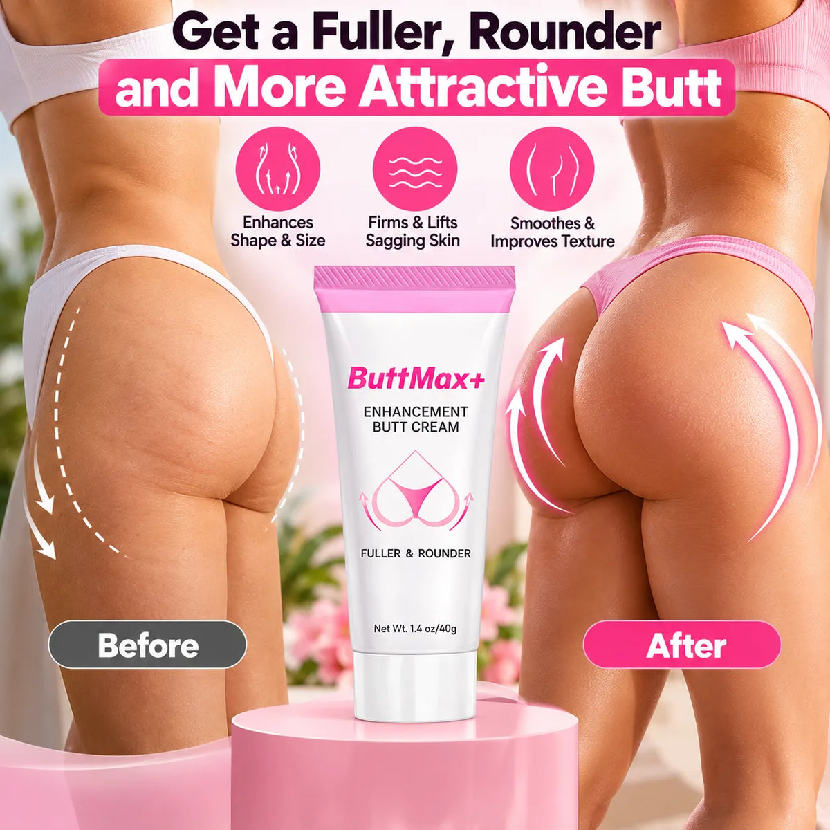 Biancat ButtMax+ Enhancement Butt Cream | Herbal Body Cream for Women