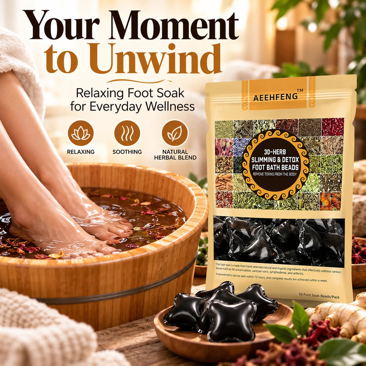 NatureGlow Herbal Foot Soak Beads – Warm Herbal Soak for Fresh Feet and Soft Skin