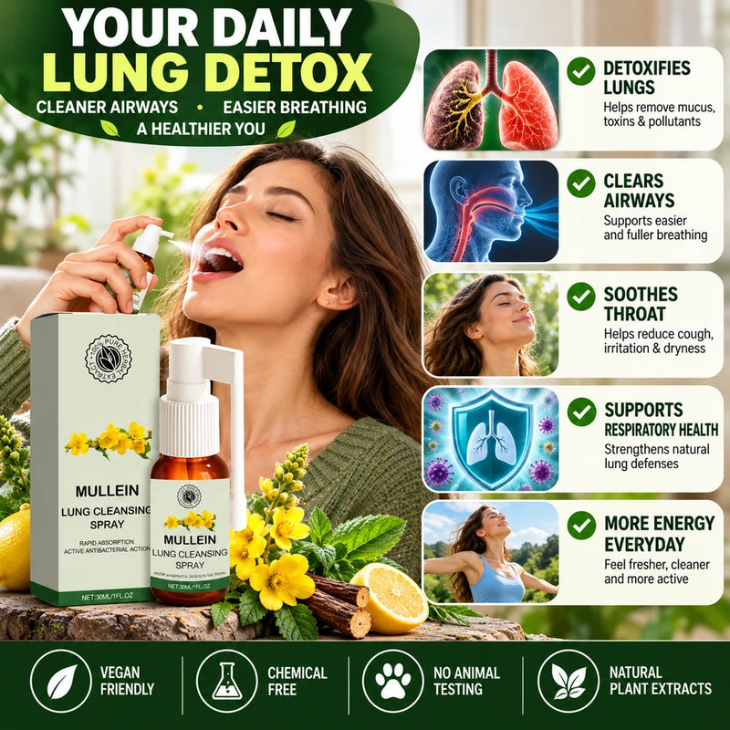 Organic Mullein Lung Cleansing Spray for Respiratory Support