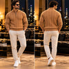 LuxeCable Quarter-Zip Cable Knit Sweater